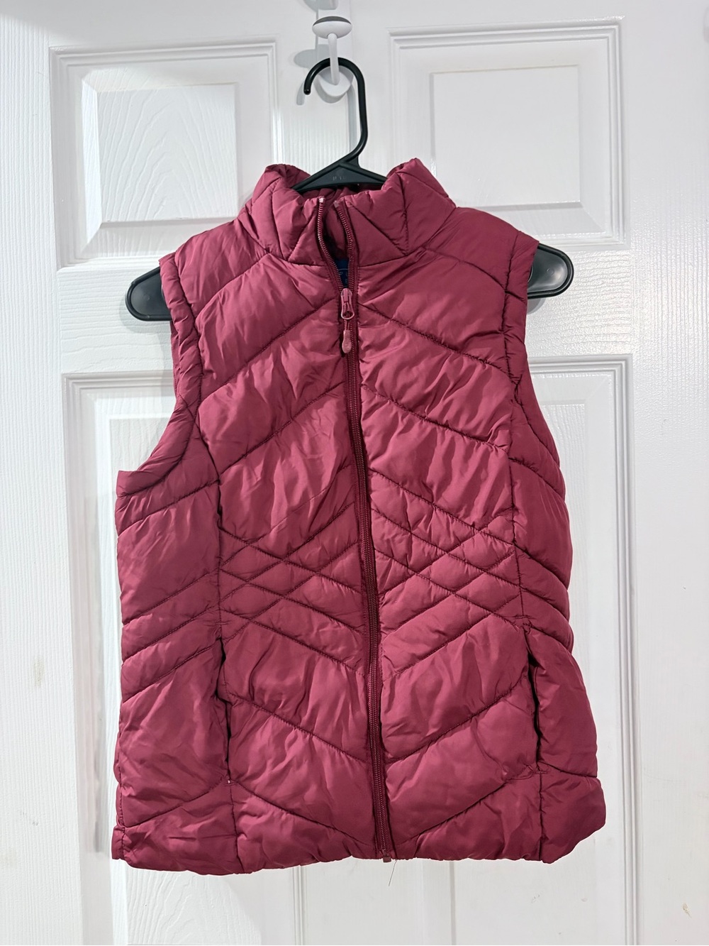 Simply Styled Sears Small Burgundy Wine Quilted Puffer Vest Full Zip